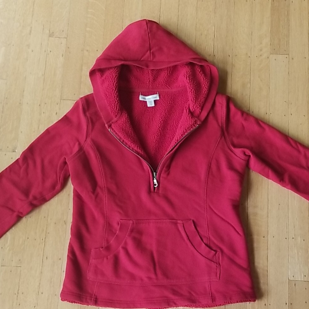 COLDWATER CREEK, 3/4 Zip Pullover Hoodie, xs